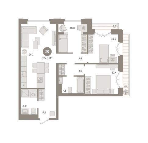 Купить трехкомнатную квартиру у метро Фонвизинская в Москве. Вариант № 8625155, 0, площадь -  квм, цена 39000000 рублей