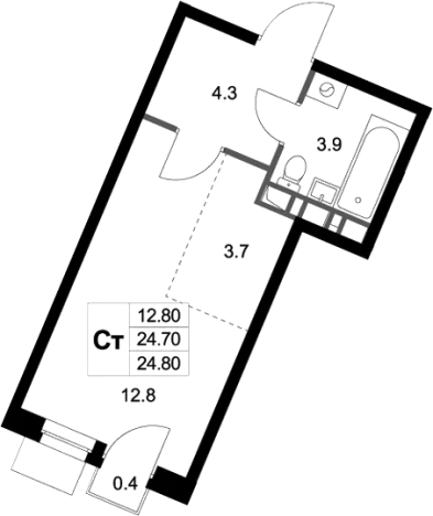 Купить Студию на улице Октябрьский проспект в Люберцах. Вариант № 138336, 0, площадь - квм, цена 5208000 рублей