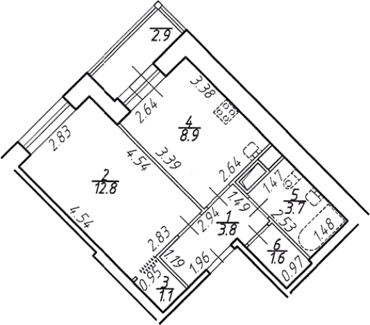 Купить однокомнатную квартиру в ЖК Стороны Света в Ленинградской области. Вариант № 7791112, 0, площадь -  квм, цена 5694300 рублей