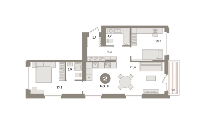 Купить двухкомнатную квартиру в ЖК Первый квартал. Вторая очередь в Московской области. Вариант № 8538594, 0, площадь -  квм, цена 12950000 рублей