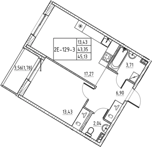 Купить квартиру в ЖК Энфилд в Ленинградской области. Вариант № 7830489, 0, площадь -  квм, цена 7778156 рублей