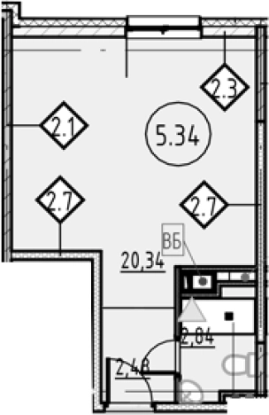 Купить Студию в новостройках у метро Обухово в Санкт-Петербурге. Вариант № 4163073, 0, площадь -  квм, цена 6011490 рублей