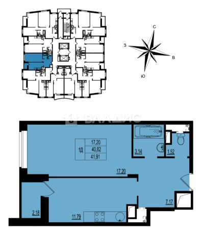 Купить квартиру в новостройках в ЖК Гвардейский в Владимире. Вариант № 105422, 0, площадь -  квм, цена 3885057 рублей