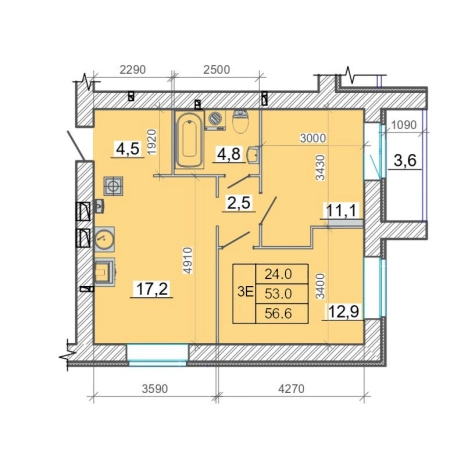 Купить трехкомнатную квартиру в Иванове. Вариант № 1166006, 0, площадь -  квм, цена 7641000 рублей