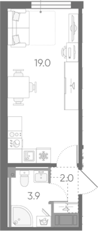 Купить Студию у метро Пролетарская в Санкт-Петербурге. Вариант № 7570479, 0, площадь -  квм, цена 6455349 рублей