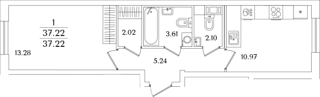 Купить однокомнатную квартиру на улице Тамбасова в Санкт-Петербурге. Вариант № 6713563, 0, площадь -  квм, цена 11199746 рублей