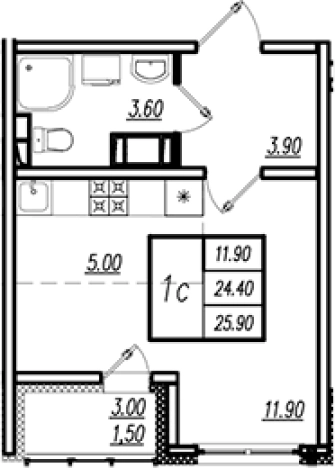 Купить Студию на улице Чарушинская в Санкт-Петербурге. Вариант № 8092547, 0, площадь -  квм, цена 5171040 рублей