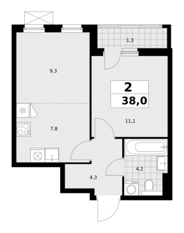 Купить двухкомнатную квартиру в ЖК Бунинские кварталы в Москве. Вариант № 99622, 0, площадь - квм, цена 13884060 рублей