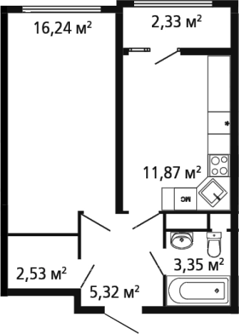 Купить однокомнатную квартиру в ЖК Миниполис Рафинад в Химках. Вариант № 142860, 0, площадь -  квм, цена 9260842 рублей