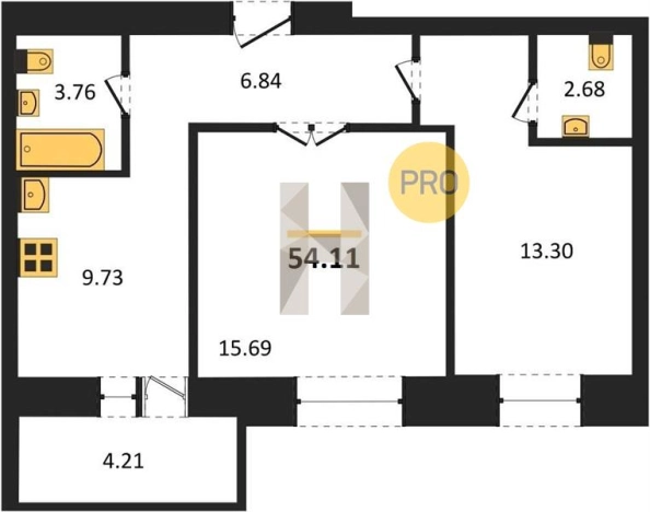 Купить двухкомнатную квартиру в Удмуртской Республике. Вариант № 69727, 0, площадь -  квм, цена 4480308 рублей