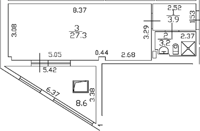 Купить Студию у метро Василеостровская в Санкт-Петербурге. Вариант № 5259933, 0, площадь -  квм, цена 9300040 рублей