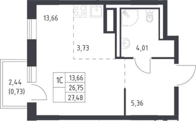 Купить Студию у метро Проспект Ветеранов в Ленинградской области. Вариант № 6708052, 0, площадь -  квм, цена 4043245 рублей