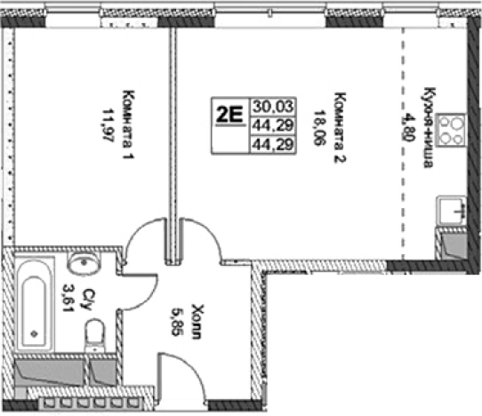 Купить двухкомнатную квартиру в районе Северный в Москве. Вариант № 113252, 0, площадь -  квм, цена 12420200 рублей