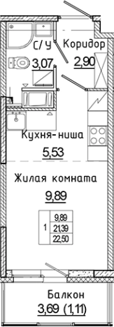 Купить Студию в ЖК Аквилон Янино в Ленинградской области. Вариант № 6226560, 0, площадь -  квм, цена 3756208 рублей
