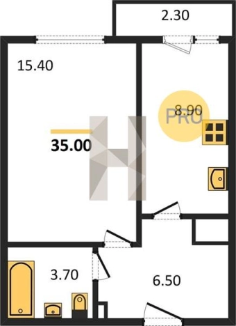 Купить однокомнатную квартиру в Микрорайоне 3-й, жилой район Строитель в Ижевске. Вариант № 62453, 0, площадь -  квм, цена 2444120 рублей