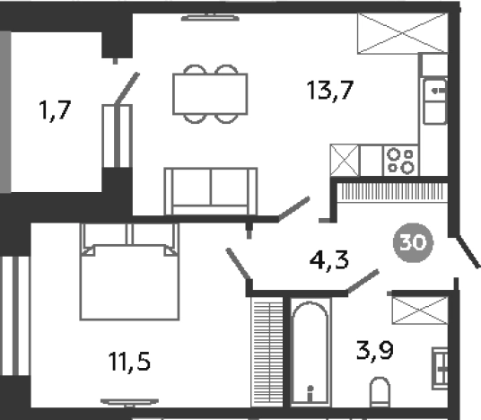 Купить однокомнатную квартиру у метро Проспект Ветеранов в Ленинградской области. Вариант № 9104698, 0, площадь - квм, цена 5545800 рублей