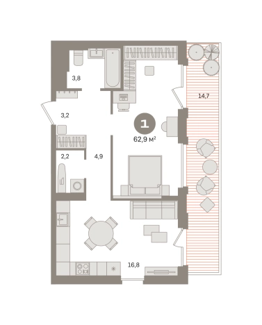 Купить однокомнатную квартиру в новостройках у метро Домодедовская в Москве. Вариант № 8879089, 0, площадь -  квм, цена 17350000 рублей