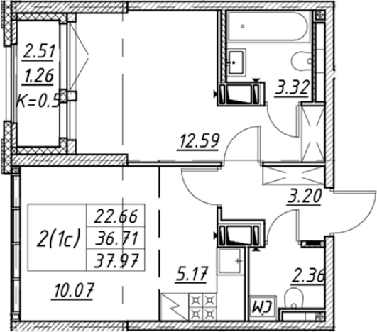 Купить двухкомнатную квартиру в новостройках в ЖК Цивилизация на Неве в Санкт-Петербурге. Вариант № 7849484, 0, площадь -  квм, цена 14110563 рублей