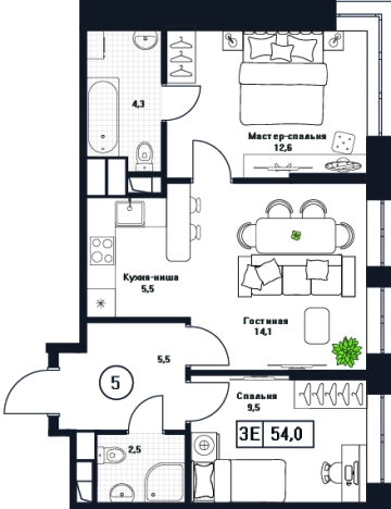 Купить трехкомнатную квартиру в Пушкине. Вариант № 9912100, 0, площадь -  квм, цена 10800000 рублей