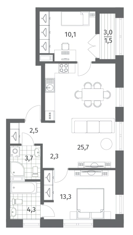 Купить трехкомнатную квартиру в ЖК NEWПИТЕР в Ленинградской области. Вариант № 5258504, 0, площадь -  квм, цена 11483000 рублей