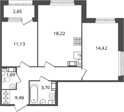 Купить трехкомнатную квартиру у метро Выборгская в Санкт-Петербурге. Вариант № 6241647, 0, площадь - квм, цена 19661992 рублей