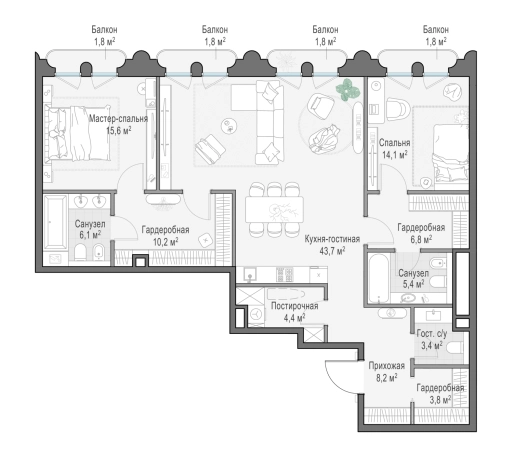 Купить квартиру в районе Хамовники в Москве. Вариант № 169952, 0, площадь -  квм, цена 325330000 рублей