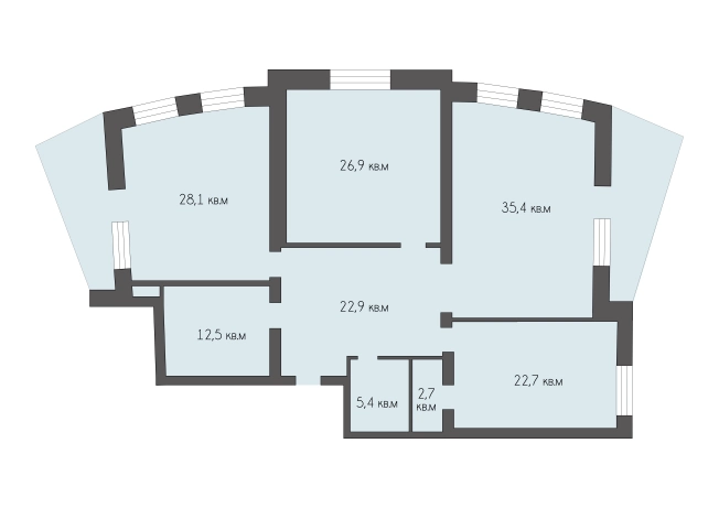 Купить трехкомнатную квартиру в районе Советский в Рязани. Вариант № 6155058, 2, площадь -  квм, цена 19500000 рублей