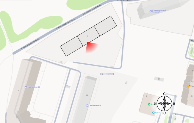 . Вариант № 151247, 1, площадь - 37.1 квм, цена 3947440 рублей