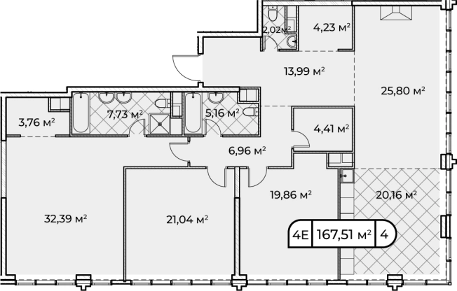 . Вариант № 65893, 0, площадь - 167.51 квм, цена 123520000 рублей