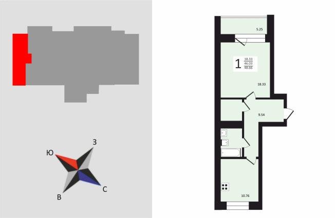 Купить однокомнатную квартиру на вторичке в ЖК Гвардейский в Владимире. Вариант № 69893, 1, площадь -  квм, цена 4728925 рублей