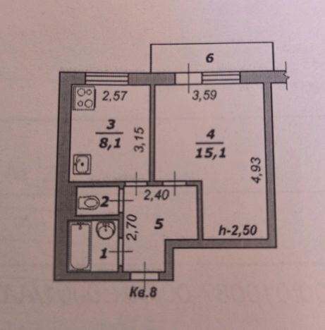 Купить однокомнатную квартиру в Микрорайоне 11-й в Белгороде. Вариант № 3078660, 10, площадь -  квм, цена 2850000 рублей