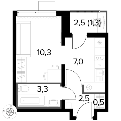 Купить квартиру в ЖК 1-й Лермонтовский в Люберцах. Вариант № 9876786, 0, площадь -  квм, цена 10712390 рублей