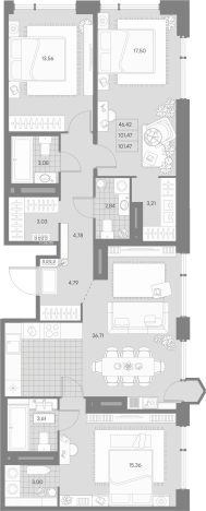 Купить четырехкомнатную квартиру в районе Петроградский в Санкт-Петербурге. Вариант № 4160707, 0, площадь -  квм, цена 99736265 рублей