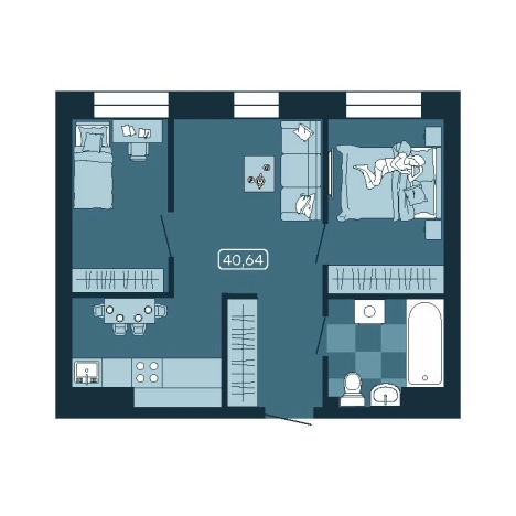 Купить двухкомнатную квартиру в новостройках в ЖК Соболь в Владивостоке. Вариант № 5460059, 0, площадь -  квм, цена 7032752 рублей