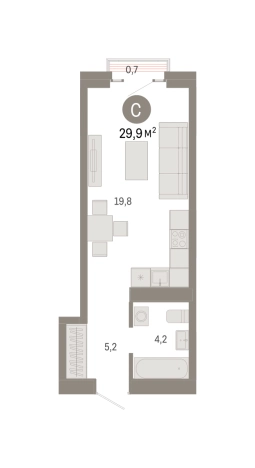 Купить Студию в районе Метрогородок в Москве. Вариант № 96251, 0, площадь -  квм, цена 13570000 рублей