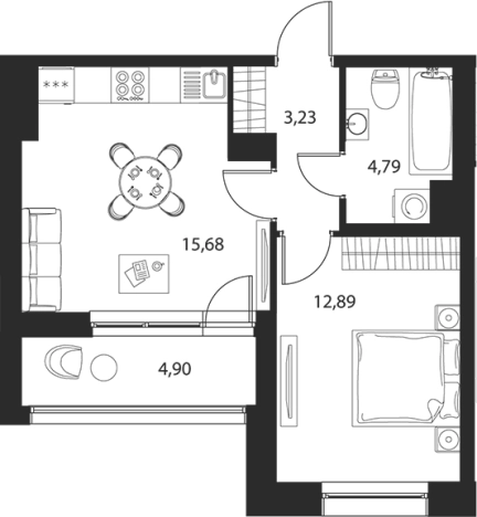 Купить двухкомнатную квартиру в новостройках у метро Звёздная в Санкт-Петербурге. Вариант № 6216903, 0, площадь -  квм, цена 12849620 рублей