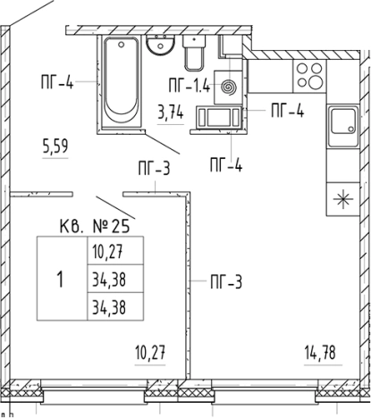 Купить однокомнатную квартиру в новостройках в ЖК PlUS Пулковский в Санкт-Петербурге. Вариант № 5586320, 0, площадь -  квм, цена 7577352 рублей
