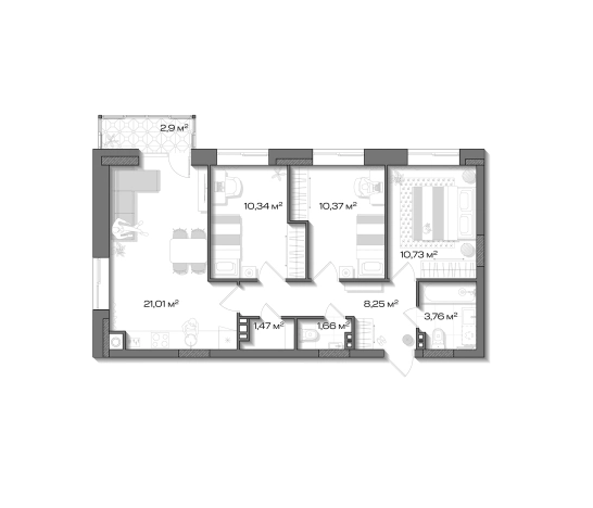 Купить квартиру в Шлиссельбурге. Вариант № 8937396, 0, площадь -  квм, цена 9584400 рублей