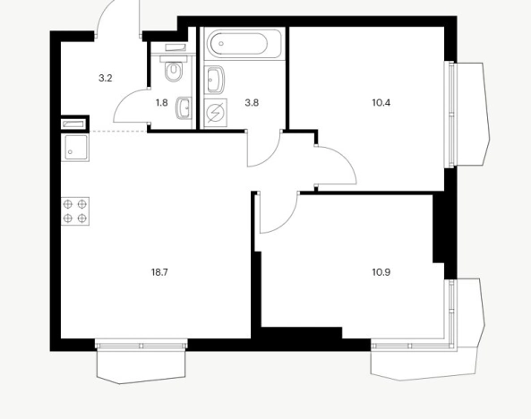 Купить квартиру в Москве. Вариант № 9067476, 2, площадь - квм, цена 26000000 рублей
