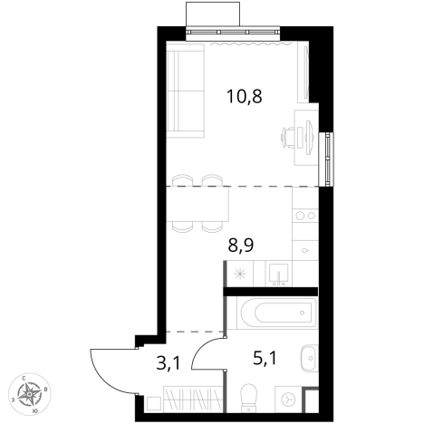 Купить однокомнатную квартиру в ЖК 1-й Химкинский в Химках. Вариант № 9973370, 0, площадь -  квм, цена 6762960 рублей