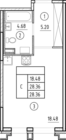 Купить Студию в ЖК Ассамблея в Санкт-Петербурге. Вариант № 6231439, 0, площадь -  квм, цена 11973592 рублей