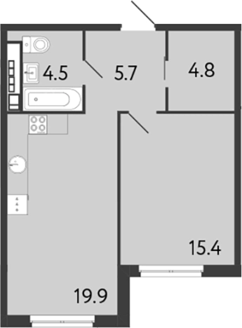 . Вариант № 6250190, 0, площадь - 50.3 квм, цена 36255171 рублей