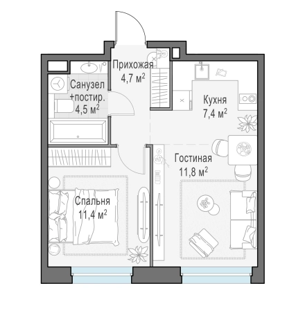 Купить двухкомнатную квартиру в новостройках в ЖК Белый Grad в Мытищах. Вариант № 167623, 0, площадь -  квм, цена 8700000 рублей