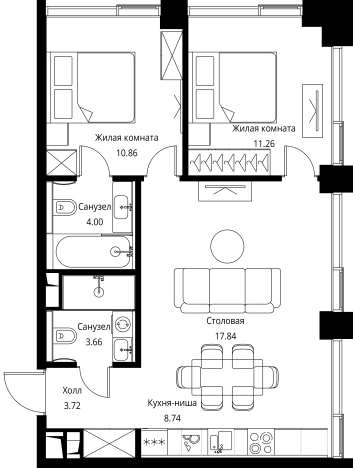 Купить квартиру в ЖК City Bay в Москве. Вариант № 99111, 0, площадь -  квм, цена 26917162 рублей