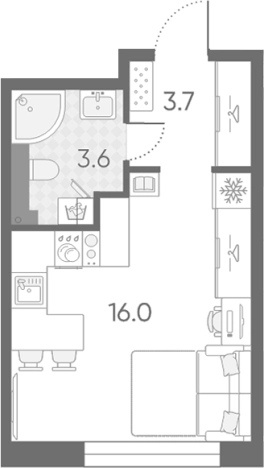 Купить Студию в новостройках на улице Партизанская в Санкт-Петербурге. Вариант № 6243714, 0, площадь -  квм, цена 7922069 рублей