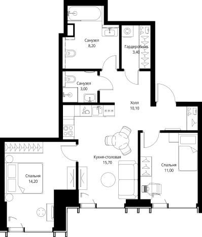 Купить квартиру у метро Аминьевская в Москве. Вариант № 5847035, 0, площадь -  квм, цена 35555200 рублей