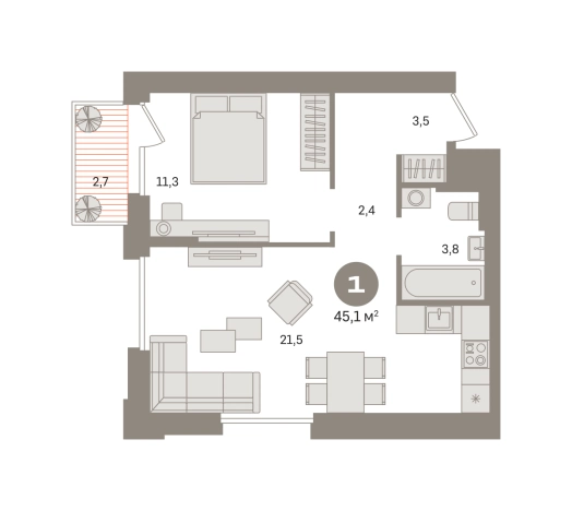 Купить однокомнатную квартиру в ЖК Квартал Герцена в Москве. Вариант № 8874670, 0, площадь -  квм, цена 15900000 рублей