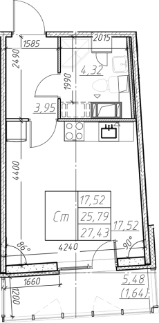 Купить Студию в ЖК Левитан в Мурине. Вариант № 6852990, 0, площадь -  квм, цена 4630595 рублей