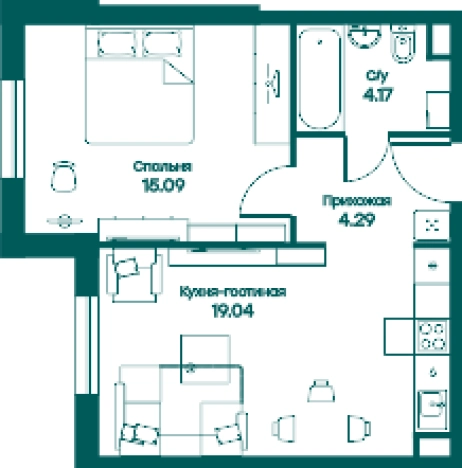 Купить двухкомнатную квартиру в Одинцове. Вариант № 75313, 0, площадь -  квм, цена 7804320 рублей