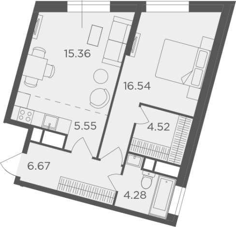 Купить двухкомнатную квартиру на вторичке в ЖК КутузовGRAD II в Москве. Вариант № 64882, 0, площадь -  квм, цена 20784410 рублей